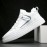 Men Leather Breathable Soft Sole Pattern Splicing Lace Up Casual Court Shoes