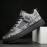 Men Leather Breathable Soft Sole Pattern Splicing Lace Up Casual Court Shoes