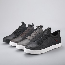 Men Canvas Breathable Soft Bottom Trendy Solid Lace Up Comfy Casual Shoes
