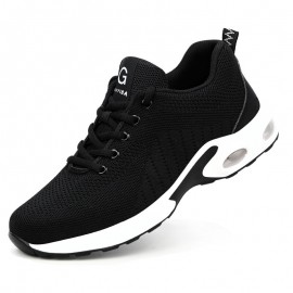 Men Breathable Fabric Soft Sole Cushioned Comfy Working Casual Labor Safety Shoes