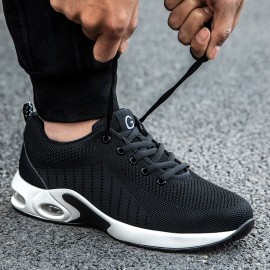 Men Breathable Fabric Soft Sole Cushioned Comfy Working Casual Labor Safety Shoes