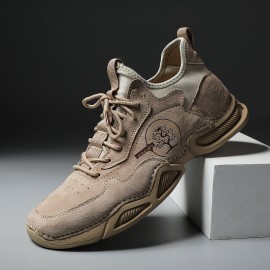 Men Handmade Breathable Non Slip Sport Casual Leather Sneakers