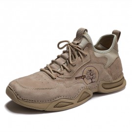 Men Handmade Breathable Non Slip Sport Casual Leather Sneakers