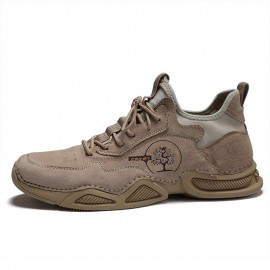Men Handmade Breathable Non Slip Sport Casual Leather Sneakers