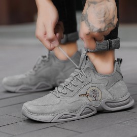 Men Handmade Breathable Non Slip Sport Casual Leather Sneakers