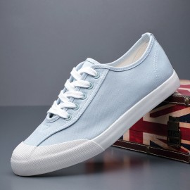 Men Canvas Breathable Soft Sole Comfy Brief Pure Color Casual Court Shoes