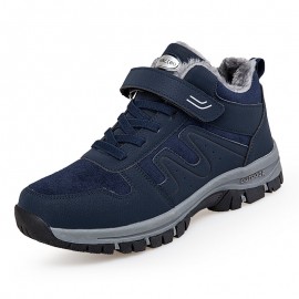 Men Soft Sole Thicken Warm Lining Hard Wearing Patchwork Outdoor Hiking Boots Snow Boots
