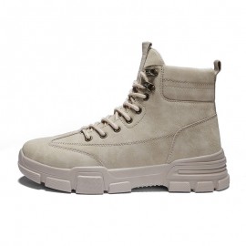 Men Casual Sport Work Style Microfiber Leather Lace Up Ankle Boots