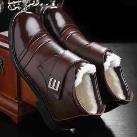 Men Warm Plush Lining Casual Soft Sole Business Ankle Boots