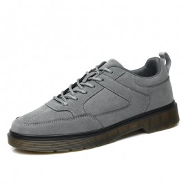 Men Microfiber Leather Breathable Soft Sole Lace Up Trendy Casual Martin Boots