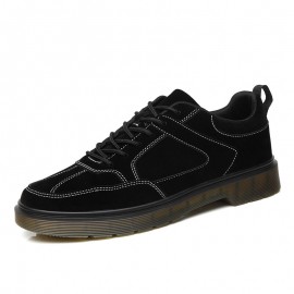 Men Microfiber Leather Breathable Soft Sole Lace Up Trendy Casual Martin Boots