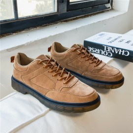 Men Microfiber Leather Breathable Soft Sole Lace Up Trendy Casual Martin Boots