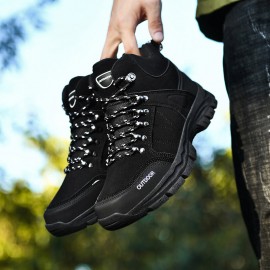 Men Outdoor Suede Slip Resistant Soft Sole Casual Hiking Boots