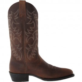 Men Classic Pointed Toe Comfy Wearable Mid-calf Cowboy Boots
