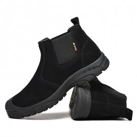 Men Steel Toe Puncture Proof Elastic Band Safety Work Boots