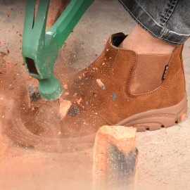 Men Steel Toe Puncture Proof Elastic Band Safety Work Boots