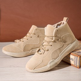 Men Retro Slip Resistant High-top Front Lace-up Business Tooling Boots