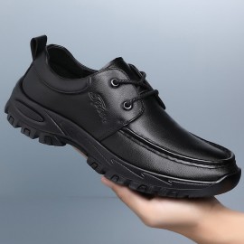 Men Slip Resistant Round Head Soft Sole Business Shoes