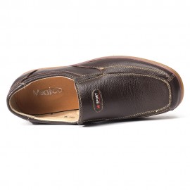 Menico Men Genuine Cow Leather Slip On Soft Sole Comfy Non Slip Casual Oxfords