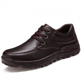 Men Casual Soft Comfortable Leather Oxfords Business Shoes