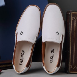 Men Microfiber Leather Breathable Soft Sole Non Slip Comfy Driving Casual Business Shoes