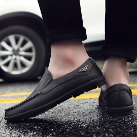 Men Leather Breathable Non Slip Handmade Casual Business Shoes