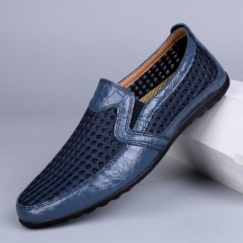Men Genuine Leather Breathable Non Slip Comforty Leisure Bussiness Shoes
