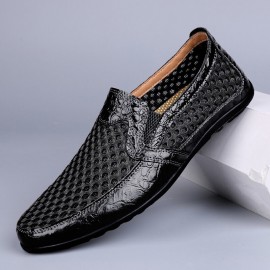 Men Genuine Leather Breathable Non Slip Comforty Leisure Bussiness Shoes