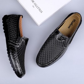 Men Genuine Leather Breathable Non Slip Comforty Leisure Bussiness Shoes