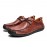 Men Cowhide Leather Hand Stitching Non Slip Soft Sole Business Casual Shoes