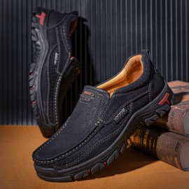 Men Comfy Slip On Loafers Slip Resistant Soft Casual Business Walking Leather Shoes