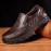 Men Cowhide Breathable Soft Sole Slip On Comfy England Style Zipper Casual Shoes