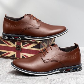 Men Retro Microfiber Leather Non Slip Casual Business Shoes