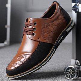 Men Microfiber Leather Splicing Non Slip Soft Business Casual Shoes