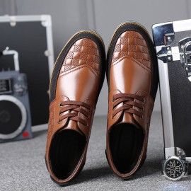 Men Microfiber Leather Splicing Non Slip Soft Business Casual Shoes